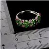 Image 3 : EXQUISITE CHROME DIOPSIDE AND RHODOLITE GARNET RING IN 14K WHITE PLATED GOLD OVER 925 STERLING SILVE