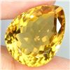 Image 1 : PEAR CUT UNHEATED TOP RICH YELLOW CITRINE BRAZIL 16.60 CARATS 18X14 mm - APPRAISED REPLACEMENT VALUE