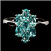 Image 1 : EXCEPTIONAL LOOKING PARAIBA BLUE TOPAZ RING IN 14K YELLOW PLATED GOLD OVER 925 STERLING SILVER - SIZ