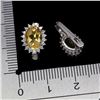 Image 3 : OVAL CUT 8X6 mm CITRINE EARRINGS IN 14K WHITE PLATED GOLD OVER 925 STERLING SILVER - APPRAISED REPLA