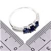 Image 3 : 7X5 mm OVAL CUT BLUE SAPPHIRE RING IN 14K YELLOW PLATED GOLD OVER 925 STERLING SILVER - SIZE 8 - APP