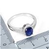 Image 3 : BIG 8X6 mm OVAL CUT BLUE SAPPHIRE RING IN 14K YELLOW PLATED GOLD OVER 925 STERLING SILVER - SIZE 9 -