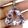 Image 1 : HUGE RARE 60 CARATS TRILLIANT CUT AMETHYST PENDANT IN 14K YELLOW PLATED GOLD OVER 925 STERLING SILVE