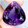 Image 1 : HUGE 112.07 CARATS MUSEUM SPECIMEN DARK PURPLE UNHEATED AMETHYST PEAR CUT VERY RARE URUGUAY AMETHYST