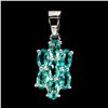 Image 1 : PARAIBA BLUE TOPAZ PENDANT IN 14K WHITE PLATED GOLD OVER 925 STERLING SILVER - APPRAISED REPLACEMENT