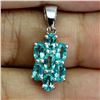 Image 2 : PARAIBA BLUE TOPAZ PENDANT IN 14K WHITE PLATED GOLD OVER 925 STERLING SILVER - APPRAISED REPLACEMENT