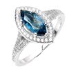 Image 2 : MARQUISE CUT LONDON BLUE TOPAZ RING IN 14K WHITE PLATED GOLD OVER 925 STERLING SILVER - SIZE 7 - APP