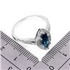 Image 3 : MARQUISE CUT LONDON BLUE TOPAZ RING IN 14K WHITE PLATED GOLD OVER 925 STERLING SILVER - SIZE 7 - APP
