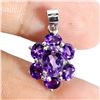Image 2 : AMETHSYT PENDANT IN 14K WHITE PLATED GOLD OVER 925 STERLING SILVER - APPRAISED REPLACEMENT VALUE CAD
