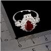 Image 3 : RUBY CUT BEAUTIFUL RUBY AND TANZANITE RING IN 14K WHITE PLATED GOLD OVER 925 STERLING SILVER -SIZE 7