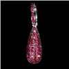 Image 1 : MYANMAR ROUND DIAMOND CUT RUBY PENDANT IN 2-TONE BLACK RHODIUM AND 14K WHITE PLATED GOLD OVER 925 ST