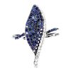Image 1 : ROUND DIAMOND CUT BLUE SAPPHIRE AND WHITE TOPAZ RING IN 14K WHITE PLATED GOLD OVER 925 STERLING SILV