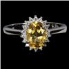 Image 1 : 8X6 mm OVAL CUT CITRINE RING IN 14K YWLLOW PLATED GOLD OVER 925 STERLING SILVER - SIZE 7 - APPRAISED