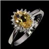 Image 2 : 8X6 mm OVAL CUT CITRINE RING IN 14K YWLLOW PLATED GOLD OVER 925 STERLING SILVER - SIZE 7 - APPRAISED