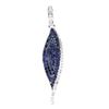Image 1 : ROUND DIAMOND CUT BLUE SAPPHIRE AND WHITE TOPAZ PENDANT IN 14K WHITE PLATED GOLD OVER 925 STERLING S