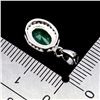 Image 3 : 7X5 mm OVAL CUT EMERALD PENDANT IN 14K WHITE PLATED GOLD OVER 925 STERLING SILVER - APPRAISED REPLAC