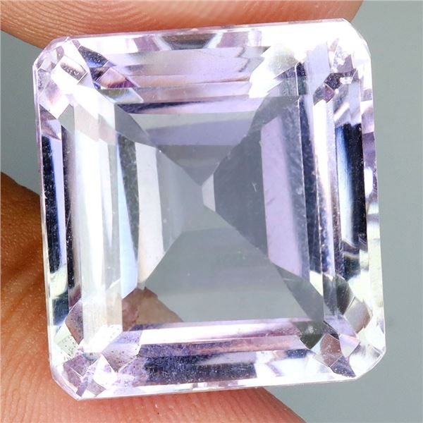 BIG 31.76 CARATS OCTAGON CUT UNHEATED BOLIVIAN PINK AMETHYST18mm - APPRAISED REPLACEMENT VALUE CAD 2