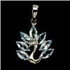Image 1 : MARQUISE CUT SKYBLUE TOPAZ PEACOCK SHAPPED PENDANT IN 14K WHITE PLATED GOLD OVER 925 STERLING SILVER