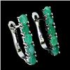 Image 1 : EMERALD EARRINGS IN 14K WHITE PLATED GOLD OVER 925 STERLING SILVER - APPRAISED REPLACEMENT VALUE CAD