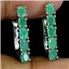 Image 2 : EMERALD EARRINGS IN 14K WHITE PLATED GOLD OVER 925 STERLING SILVER - APPRAISED REPLACEMENT VALUE CAD