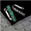 Image 3 : EMERALD EARRINGS IN 14K WHITE PLATED GOLD OVER 925 STERLING SILVER - APPRAISED REPLACEMENT VALUE CAD