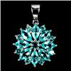 Image 1 : PARAIBA BLUE TOPAZ PENDANT IN 14K WHITE PLATED GOLD OVER 925 STERLING SILVER - APPRAISED REPLACEMENT