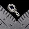 Image 3 : OVAL BLUE SAPPHIRE PENDANT IN 14K WHITE PLATED GOLD OVER 925 STERLING SILVER - APPRAISED REPLACEMENT