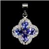Image 1 : PEAR CUT 4X3 TANZANITE PENDANT IN 14K WHITE PLATED GOLD OVER 925 STERLING SILVER - APPRAISED REPLACE