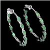 Image 1 : MARQUISE CUT 6X4 mm EMERALD EARRINGS IN 14K WHITE PLATED GOLD OVER 925 STERLING SILVER - APPRAISED R