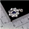 Image 3 : BLUE SAPPHIRE PENDANT IN 14K WHITE PLATED GOLD OVER 925 STERLING SILVER - APPRAISED REPLACEMENT VALU