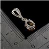 Image 3 : OVAL CITRINE 8X6 mm PENDANT IN 14K WHITE PLATED GOLD OVER 925 STERLING SILVER - APPRAISED REPLACEMEN