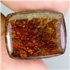 Image 2 : VALUABLE ANTIQUE CUT 26.72 CARATS CABOCHON NATURAL REDDISH AND RAINBOW LUSTER AMMOLITE - ALBERTA CAN