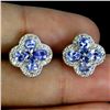 Image 2 : TANZANITE EARRINGS IN 14K WHITE PLATED GOLD OVER 925 STERLING SILVER - APPRAISED REPLACEMENT VALUE C