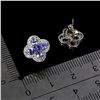 Image 3 : TANZANITE EARRINGS IN 14K WHITE PLATED GOLD OVER 925 STERLING SILVER - APPRAISED REPLACEMENT VALUE C
