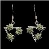 Image 1 : PERIDOT EARRINGS IN 14K WHITE PLATED GOLD OVER 925 STERLING SILVER
