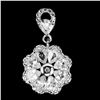Image 1 : VALUABLE CEYLON WHITE SAPPHIRE EARRING IN 14K WHITE PLATED GOLD OVER 925 STERLING SILVER - APPRAISED
