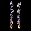 Image 1 : MARQUISE CUT CITRINE AND AMETHYST IN 14K WHITE PLATED GOLD OVER 925 STERLING SILVER - APPRAISED REPL