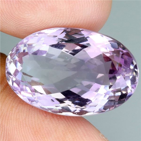 BIG 25.02 CARATS OVAL CUT UNHEATED PINK AMETHYST BOLIVIA 22X15 mm - APPRAISED REPLACEMENT VALUE CAD 
