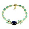 Image 1 : STUNNING BIG 14X11 mm BLUE SAPPHIRE, EMERALD AND RUBY BRACELET IN 14K YELLOW PLATED GOLD OVER 925 ST