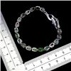 Image 3 : OVAL CUT 7X5 mm BLACK OPAL BRACELET IN 14K WHITE PLATED GOLD OVER 925 STERLING SILVER - 7 INCHES LON
