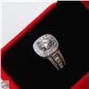 Image 2 : 2.00 CARATS GRA CERTIFIED ROUND BRILLIANT CUT MOISSANITE RING, WITH 88 ROUND CUT CUBIC ZIRCONIA, SET
