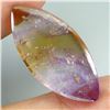 Image 3 : EXCEPTIONAL BIG 26.31 CARATS MARQUISE CUT CABOCHON PURPLE/YELLOW AMETRINE (AMETHYST & CITRINE) FROM 