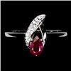 Image 1 : RUBY RING IN 14K WHITE PLATED GOLD OVER 925 STERLING SILVER - SIZE 8 - APPRAISED REPLACEMENT VALUE C