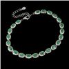 Image 1 : OVAL CUT EMERALD BRACELET 5X3 mm IN 14K WHITE PLATED GOLD OVER 925 STERLING SILVER - 8 INCHES LONG -