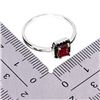 Image 3 : OCTAGON CUT RUBY 5X4 mm AND BLACK SPINEL IN 14K WHITE PLATED GOLD OVER 925 STERLING SILVER - SIZE 7 