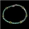 Image 1 : EMERALD AND PERIDOT BRACELET IN 14K WHITE PLATED GOLD OVER 925 STERLING SILVER - 7 INCHES LONG - APP