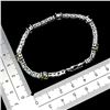 Image 3 : EMERALD AND PERIDOT BRACELET IN 14K WHITE PLATED GOLD OVER 925 STERLING SILVER - 7 INCHES LONG - APP