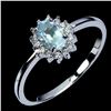 Image 2 : BEAUTIFUL 6X4 mm AQAMARINE RING IN 14K WHITE PLATED GOLD OVER 925 STERLING SILVER - SIZE 7 - APPRAIS