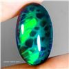 Image 1 : 5,15 CARATS OVAL CUT CABOCHON AAA RARE FLORAL PLAY OF COLOR BLACK OPAL ETHIOPIA 18X11 mm - APPRAISED