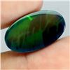Image 3 : 5,15 CARATS OVAL CUT CABOCHON AAA RARE FLORAL PLAY OF COLOR BLACK OPAL ETHIOPIA 18X11 mm - APPRAISED